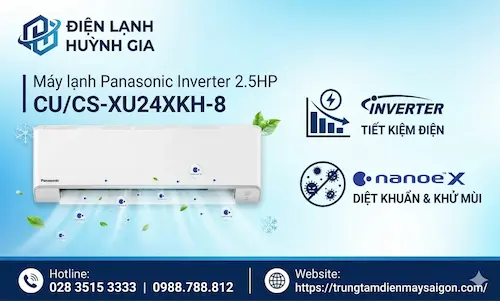 Máy lạnh Panasonic Inverter 2.5HP CU/CS-XU24XKH-8 – Tiết kiệm điện, Nanoe™ X