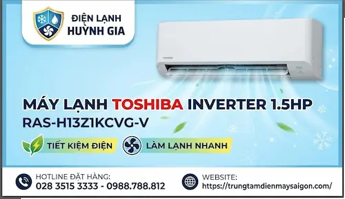 Máy Lạnh Toshiba Inverter 1.5HP RAS-H13Z1KCVG-V – Tiết Kiệm Điện, Làm Lạnh Nhanh