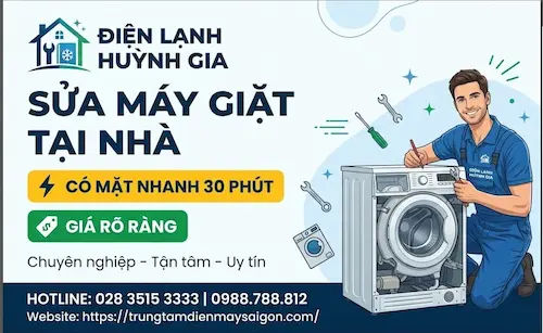 Sửa máy giặt tại nhà – Có mặt nhanh 30 phút | Giá rõ ràng