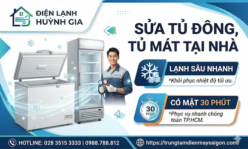 Sửa tủ đông, tủ mát tại nhà – Lạnh sâu nhanh | Có mặt 30 phút