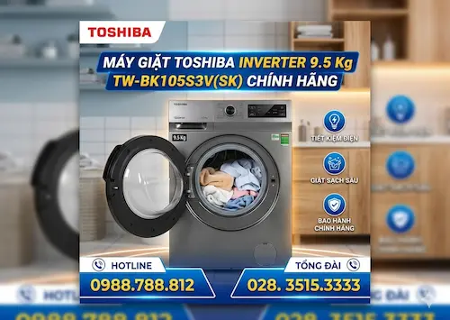 Máy giặt Toshiba Inverter 9.5 Kg TW-BK105S3V(SK) Chính Hãng