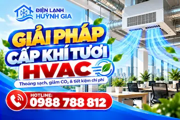 Giải pháp cấp khí tươi HVAC: Thoáng sạch, giảm CO₂ & tiết kiệm chi phí