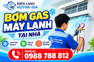 Bơm gas máy lạnh tại nhà – Lạnh sâu nhanh, giá rõ ràng | Huỳnh Gia