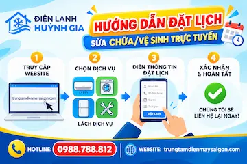 Hướng dẫn đặt lịch sửa chữa & vệ sinh điện máy trực tuyến tại TP.HCM