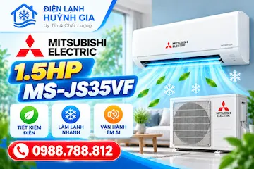 Máy Lạnh Mitsubishi Electric 1.5HP MS-JS35VF – Làm Lạnh Nhanh, Tiết Kiệm Điện